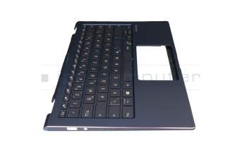 NSK-WS0BU 0G teclado incl. topcase original Darfon DE (alemán) negro/azul con retroiluminacion