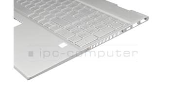 NSK-XR3BW teclado incl. topcase original HP DE (alemán) plateado/plateado con retroiluminacion (DIS)