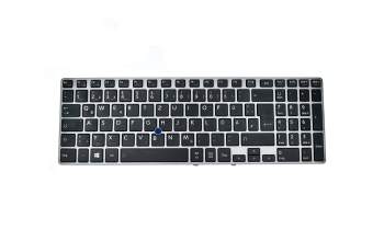 P000594830 teclado original Toshiba DE (alemán) negro/canosa con retroiluminacion y mouse-stick