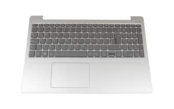 PC5CB-GE teclado incl. topcase original Lenovo DE (alemán) gris/plateado con retroiluminacion