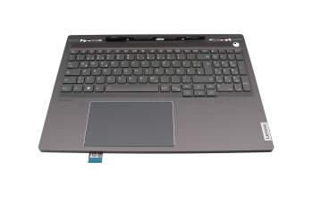 PH5CLXB-GE teclado incl. topcase original Lenovo DE (alemán) gris/canaso con retroiluminacion
