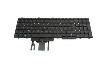 PK1326J1B16 teclado original Dell DE (alemán) negro/negro con retroiluminacion y mouse-stick