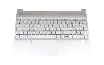 PK132H84E10 teclado incl. topcase original Compal DE (alemán) plateado/plateado