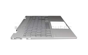 PK132UR3A11 teclado incl. topcase original Compal DE (alemán) plateado/plateado con retroiluminacion (UMA)