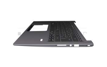 PK1334G1B13 teclado incl. topcase original Acer DE (alemán) negro/plateado con retroiluminacion