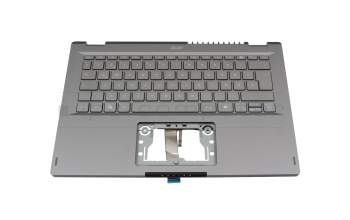 QV03P_A40EWL teclado incl. topcase original Acer DE (alemán) plateado/plateado con retroiluminacion