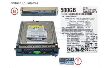 Fujitsu HD SATA 6G 500GB 7.2K HOT PLUG 3.5\'\' BC para Fujitsu Primergy RX300 S8