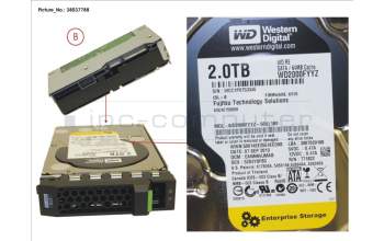 Fujitsu HD SATA 6G 2TB 7.2K HOT PL 3.5\'\' BC para Fujitsu Primergy RX1330 M2