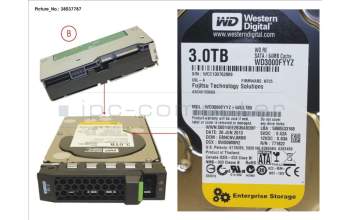 Fujitsu HD SATA 6G 3TB 7.2K HOT PL 3.5\'\' BC para Fujitsu Primergy RX2530 M1