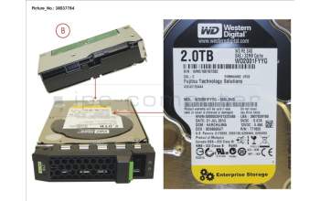 Fujitsu HD SAS 6G 2TB 7.2K HOT PL 3.5\' BC para Fujitsu Primergy RX2540 M2
