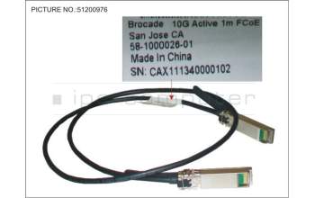 Fujitsu SFP+ ACTIVE TWINAX CABLE BROCADE 1M para Fujitsu Primergy BX400 S1