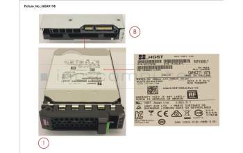 Fujitsu HD SATA 6G 10TB 7.2K 512E HOT PL 3.5\' BC para Fujitsu Primergy RX2540 M2
