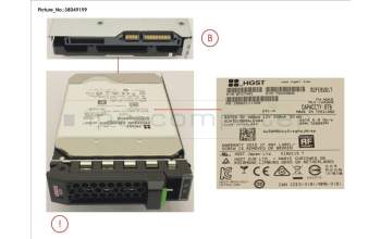 Fujitsu HD SATA 6G 8TB 7.2K 512E HOT PL 3.5\' BC para Fujitsu Primergy RX2560 M2