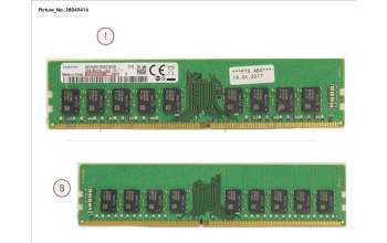 Fujitsu 16GB (1X16GB) 2RX8 DDR4-2400 U ECC para Fujitsu Primergy RX1330 M3