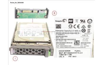 Fujitsu HD SATA 6G 1TB 7.2K 512E HOT PL 2.5\' BC para Fujitsu Primergy CX2550 M2