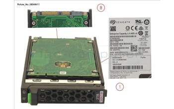 Fujitsu Fujitsu HD SATA 6G 2TB 7.2K HOT PL 2.5\" BC 512n para Fujitsu Primergy RX2540 M4