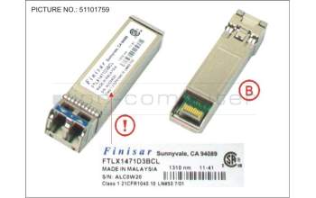 Fujitsu S26361-F3986-L4 SFP+ MODULE SINGLE MODE FIBER 10GBE LR