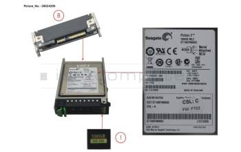 Fujitsu SSD SAS 6G 100GB MLC HOT PL 2.5\' EP PERF para Fujitsu Primergy RX300 S8