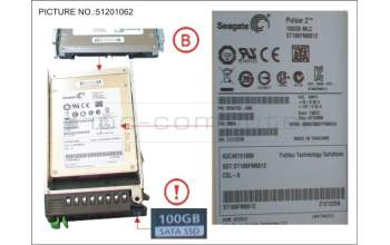Fujitsu SSD SATA 6G 100GB MLC HOT P 2.5\' EP MAIN para Fujitsu Primergy RX300 S8