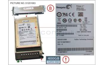 Fujitsu SSD SATA 6G 400GB MLC HOT P 2.5\' EP MAIN para Fujitsu Primergy RX300 S8