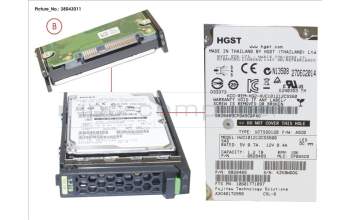 Fujitsu HD SAS 6G 1.2TB 10K HOT PL 2.5\' EP para Fujitsu Primergy RX2560 M1