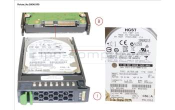 Fujitsu HD SAS 12G 1.2TB 10K 512N HOT PL 2.5\' EP para Fujitsu Primergy RX300 S8