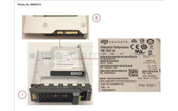 Fujitsu HD SAS 12G 2.4TB 10K 512E HOT PL 3.5\' EP para Fujitsu Primergy RX2530 M4