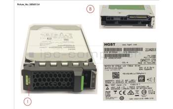 Fujitsu HD SAS 12G 12TB 7.2K 512E HOT PL 3.5\' BC para Fujitsu Primergy RX2540 M4