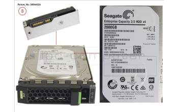 Fujitsu HD SAS 12G 2TB 7.2K 512E HOT PL 3.5\' BC para Fujitsu Primergy RX2540 M1