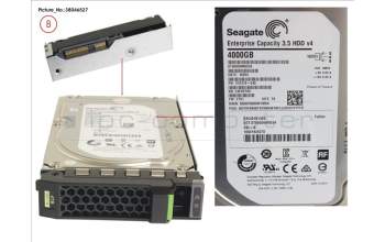 Fujitsu HD SAS 12G 4TB 7.2K 512E HOT PL 3.5\' BC para Fujitsu Primergy RX2510 M2