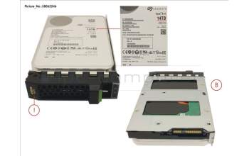 Fujitsu HD SAS 12G 14TB 7.2K 512E SED H-PL 3.5\" para Fujitsu Primergy RX2520 M5