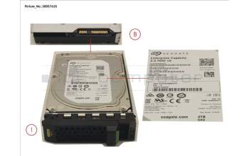 Fujitsu Fujitsu HD SAS 12G 4TB 7.2K HOT PL 3.5 BC para Fujitsu Primergy RX2530 M4