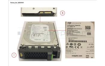 Fujitsu HD SAS 12G 4TB 7.2K 512E HOT PL 3.5\' BC para Fujitsu Primergy RX2540 M4