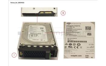 Fujitsu Fujitsu HD SAS 12G 6TB 7.2K 512e 3.5 H-P BC para Fujitsu Primergy RX2540 M4