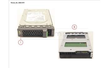Fujitsu HD SAS 12G 8TB 7.2K 512E HOT PL 3.5\" BC para Fujitsu Primergy RX2530 M4