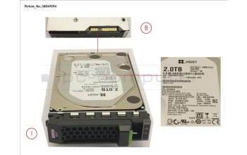 Fujitsu Fujitsu HD SATA 6G 2TB 7.2K HOT PL 3.5\" BC para Fujitsu Primergy RX2530 M4