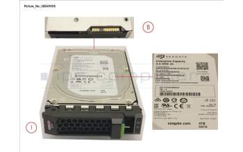 Fujitsu HD SATA 6G 4TB 7.2K HOT PL 3.5\' BC para Fujitsu Primergy RX1330 M3