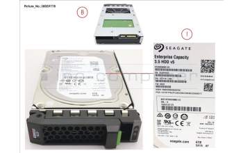 Fujitsu HD SATA 6G 6TB 7.2K 512E HOT PL 3.5\' BC para Fujitsu Primergy RX2540 M4