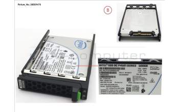 Fujitsu SSD PCIE3 500GB READ-INT. 2.5\' H-P LP para Fujitsu Primergy RX4770 M4