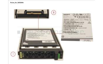 Fujitsu SSD SAS 12G 1.6TB MIXED-USE 2.5\' H-P EP para Fujitsu Primergy TX2550 M4
