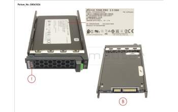 Fujitsu SSD SATA 6G RI 3.84TB IN SFF SLIM para Fujitsu Primergy CX2570 M5