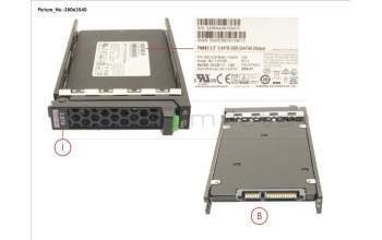 Fujitsu SSD SATA 6G RI 3.84TB IN SFF SLIM para Fujitsu Primergy CX2550 M5
