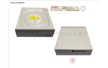 Fujitsu DVD-RW SUPERMULTI 1.6\' SATA para Fujitsu Primergy RX2560 M1