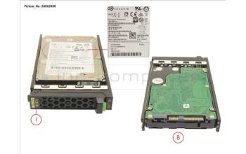 Fujitsu HD SAS 12G 1.2TB 10K 512E HOT PL 2.5\' EP para Fujitsu Primergy RX2540 M4