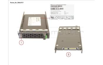 Fujitsu SSD SATA 6G 512GB MLC RI SFF para Fujitsu Primergy TX1320 M3
