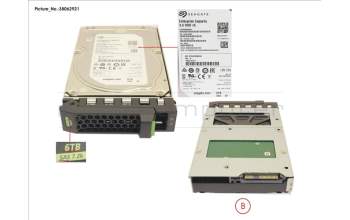 Fujitsu HD SAS 12G 6TB 7.2K 512E HOT PL 3.5\' BC para Fujitsu Primergy RX1330 M3