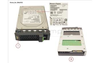 Fujitsu HD SAS 12G 8TB 7.2K 512E HOT PL 3.5\' BC para Fujitsu Primergy RX2510 M2