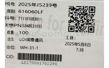 Lenovo S948E31035 WT711101083011+SBD_cavity Antennabracket