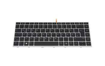 SG-87730-2DA teclado original LiteOn DE (alemán) negro/plateado con retroiluminacion