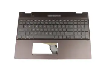SG-90500-XDA teclado incl. topcase original HP DE (alemán) antracita/canaso con retroiluminacion